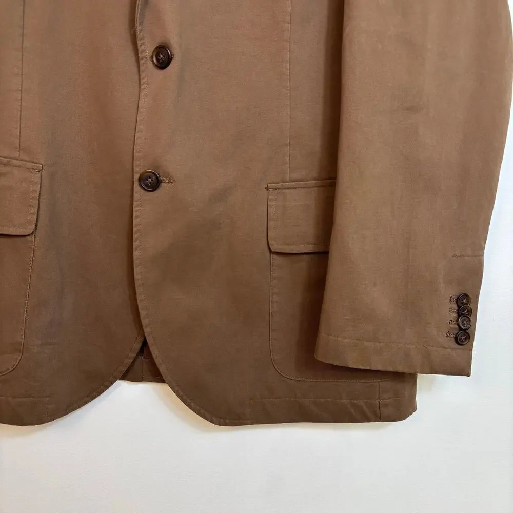 Cremieux Classic Sport Coat Blazer size Large Chocolate Brown Cotton Breathable